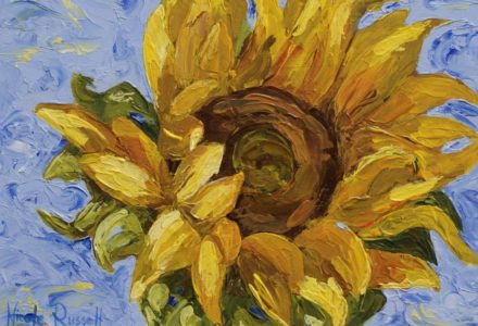Sunflower Oil Painting On Board