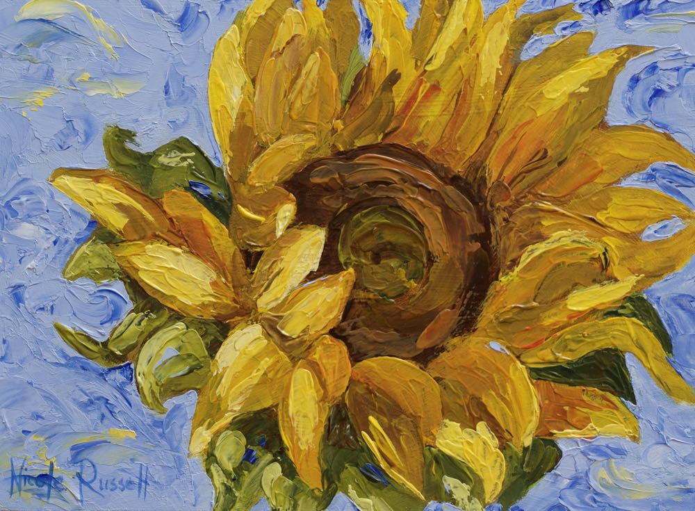 Sunflower Oil Painting on board