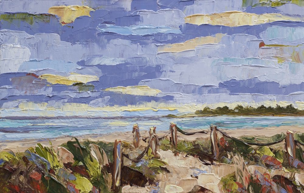 Tahuna Beach oil painting