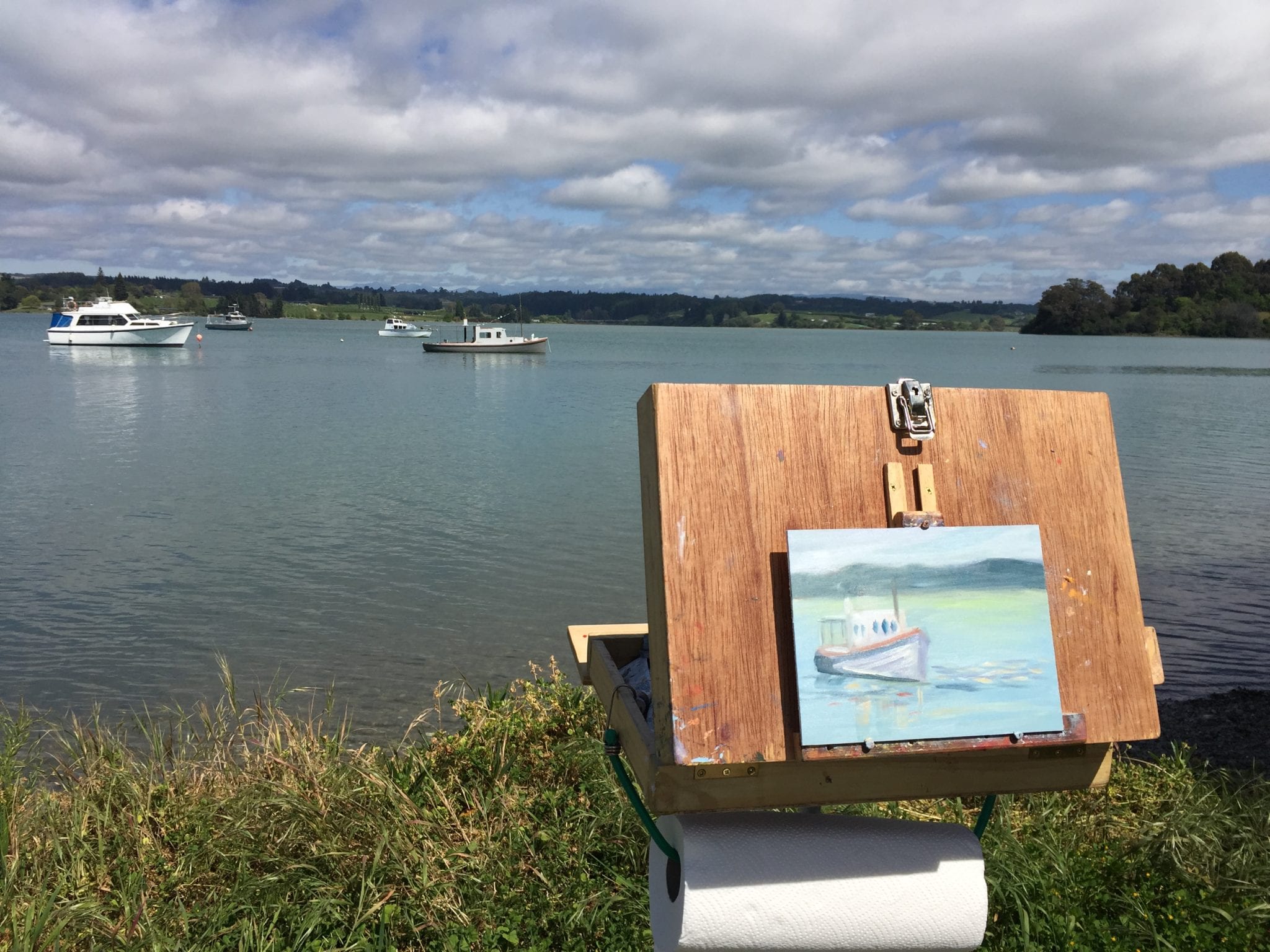 Plein Air Painting at Grossi Point, Mapua, New Zealand, Nicole Russell